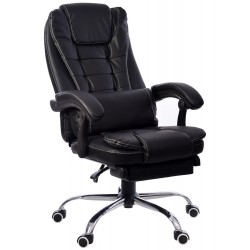 Kancelářská židle  s podložkou pro nohy GIOSEDIO černá s bílým závitem FBK004W.