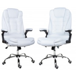Fotel biurowy GIOSEDIO biały z tkaniny, model FBJ