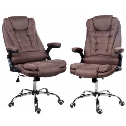 Fotel biurowy GIOSEDIO brązowy z tkaniny, model FBJ