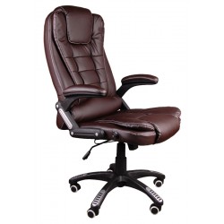 Fotel biurowy BRUNO brązowy z masażem